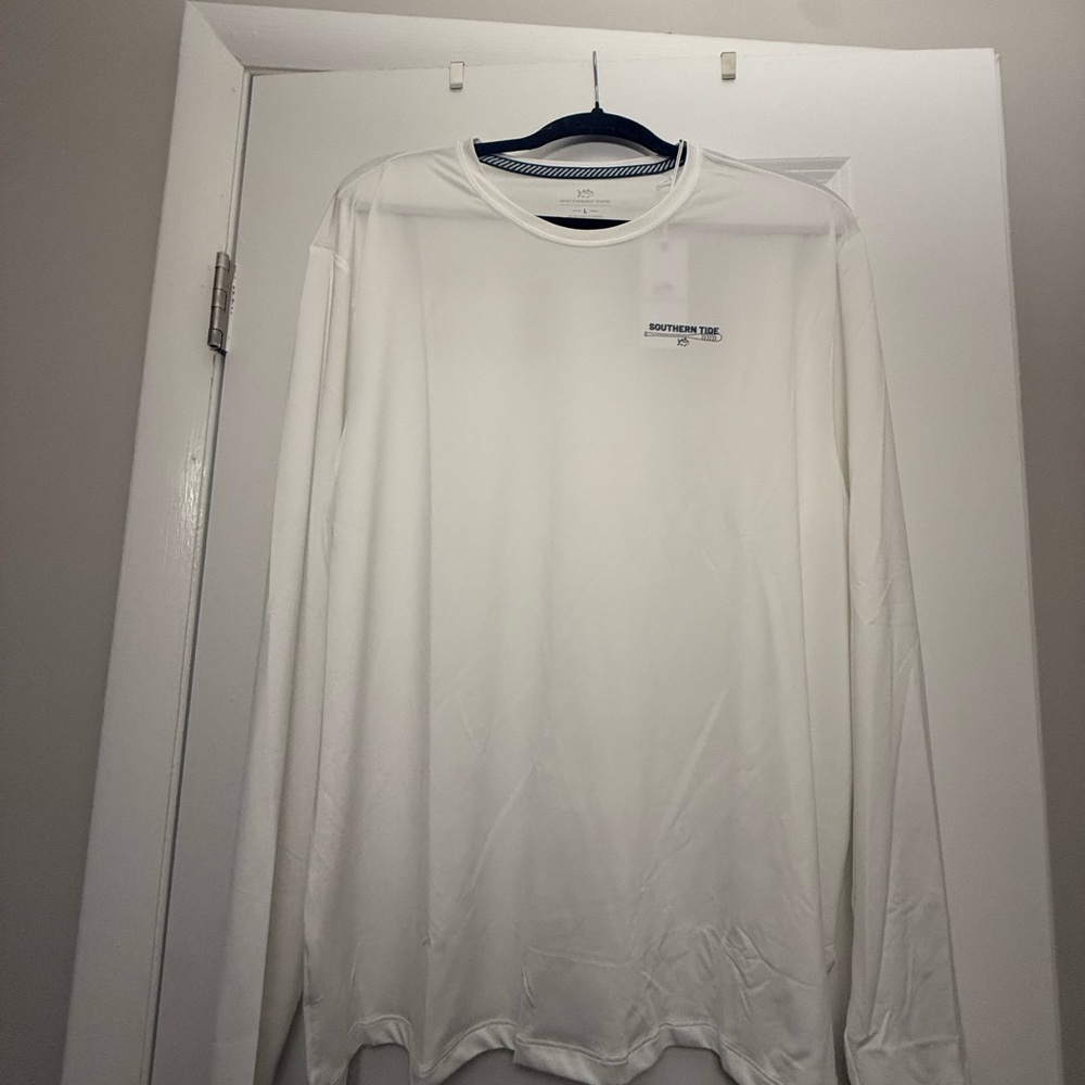 Southern Tide Men's Classic White Long Sleeve Tee